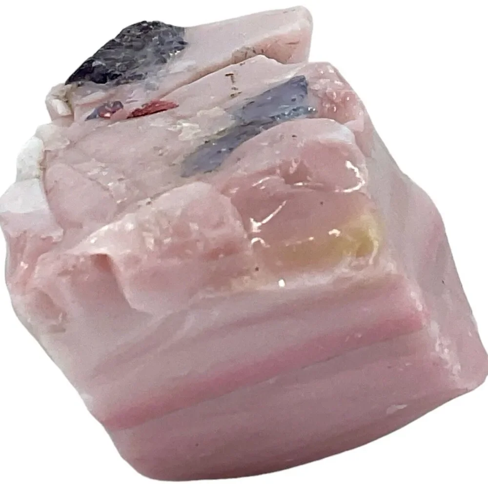 Pink White Art Glass‎ Cullet Glowing Manganese Slag Glass #4GX143